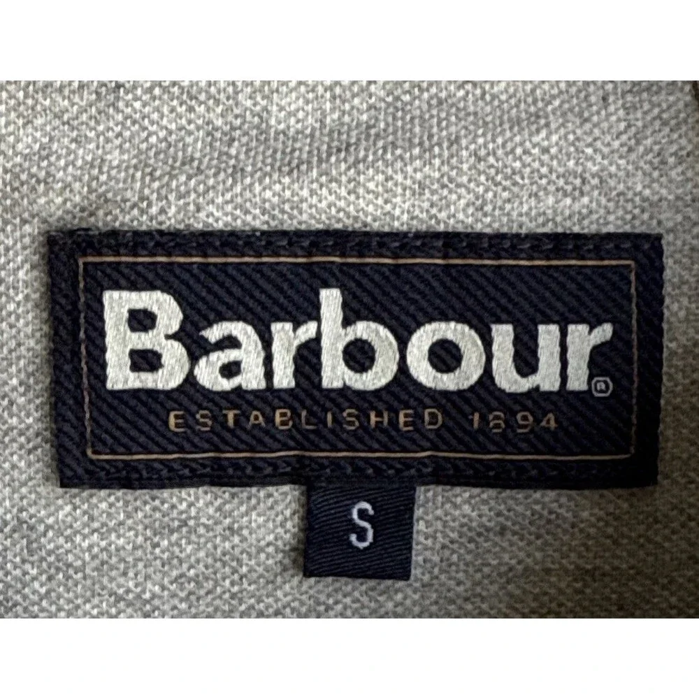 Barbour Gray Shirt Mens Pullover Size Small 1/4 Button Basic Long Sleeve